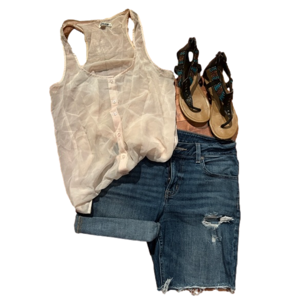 Jean short, biker length or roll for shorter style - Picture 1 of 5